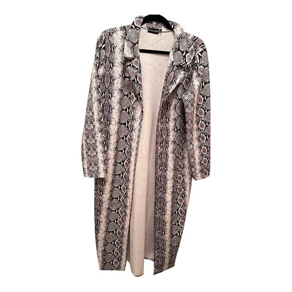 Snake Print Long Coat – Size 12 - Picture 1 of 8